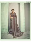 Brown Norita Felicity Sequins Embroidery Work Party Wear Lycra Saree 11612